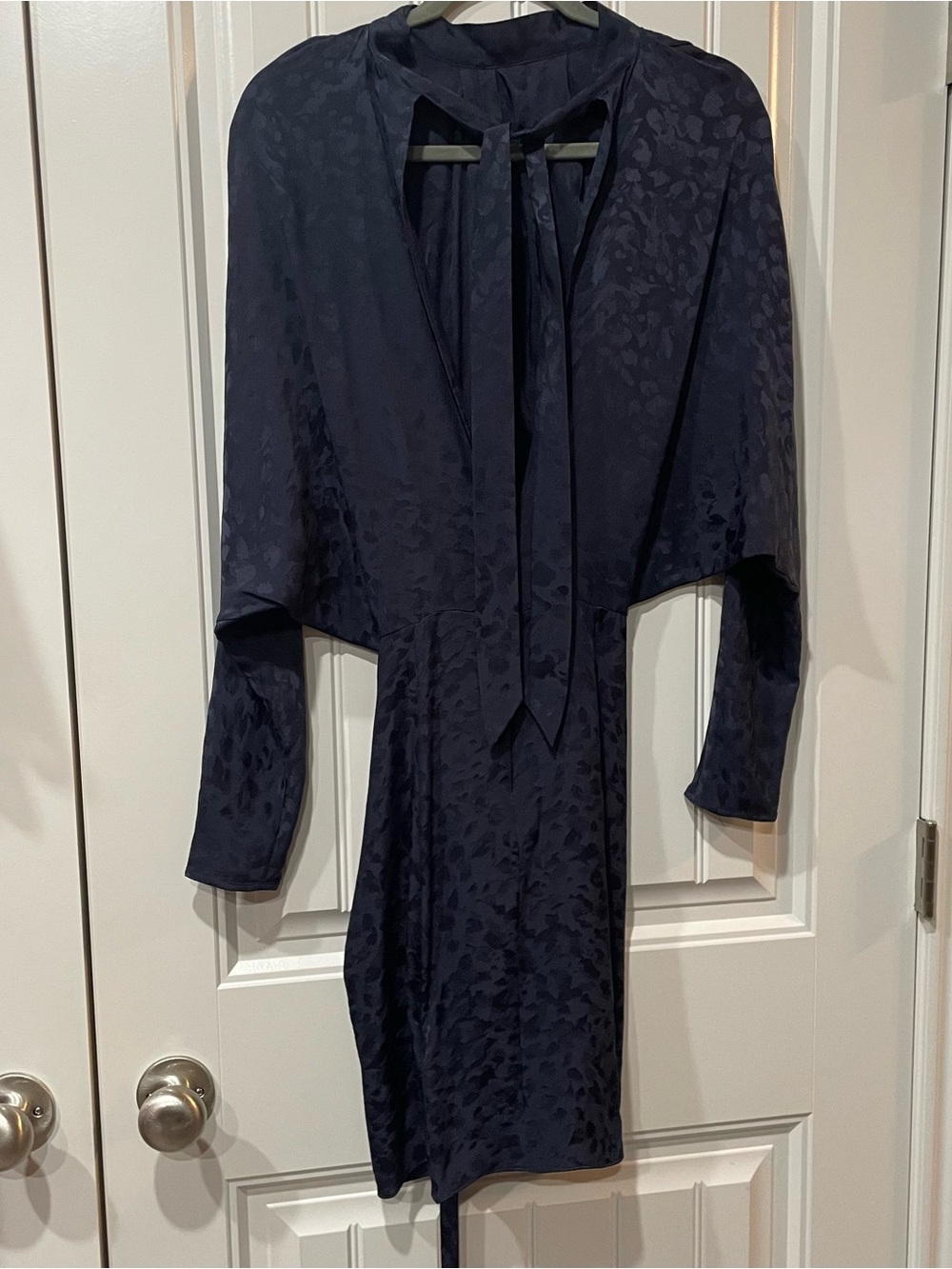 Zadig & Voltaire Navy Tie-Neck Mini Dress